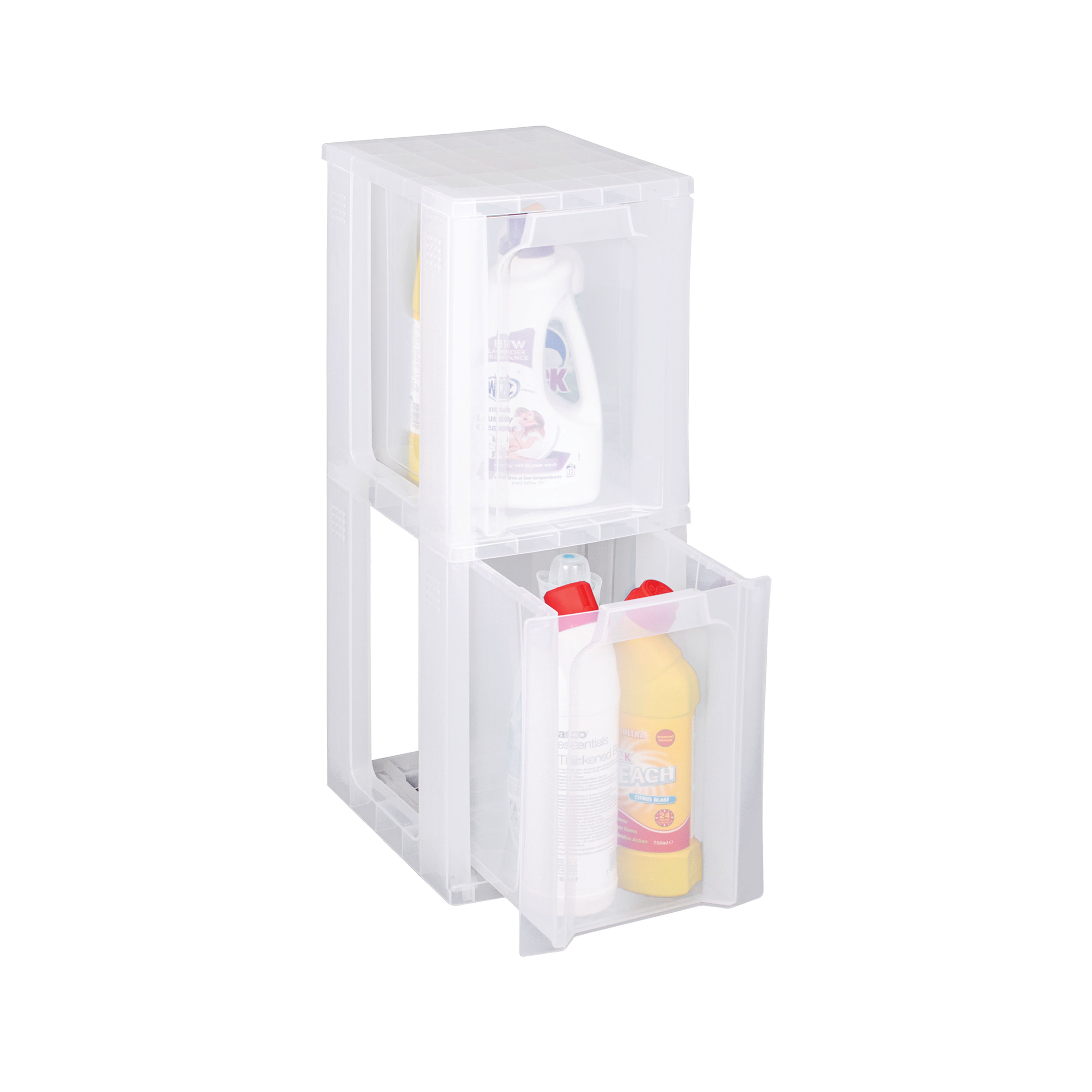 Slim 2Drw Storage Tower 11.5L Clr Slim 2Drw Storage Tower 11.5L Clr