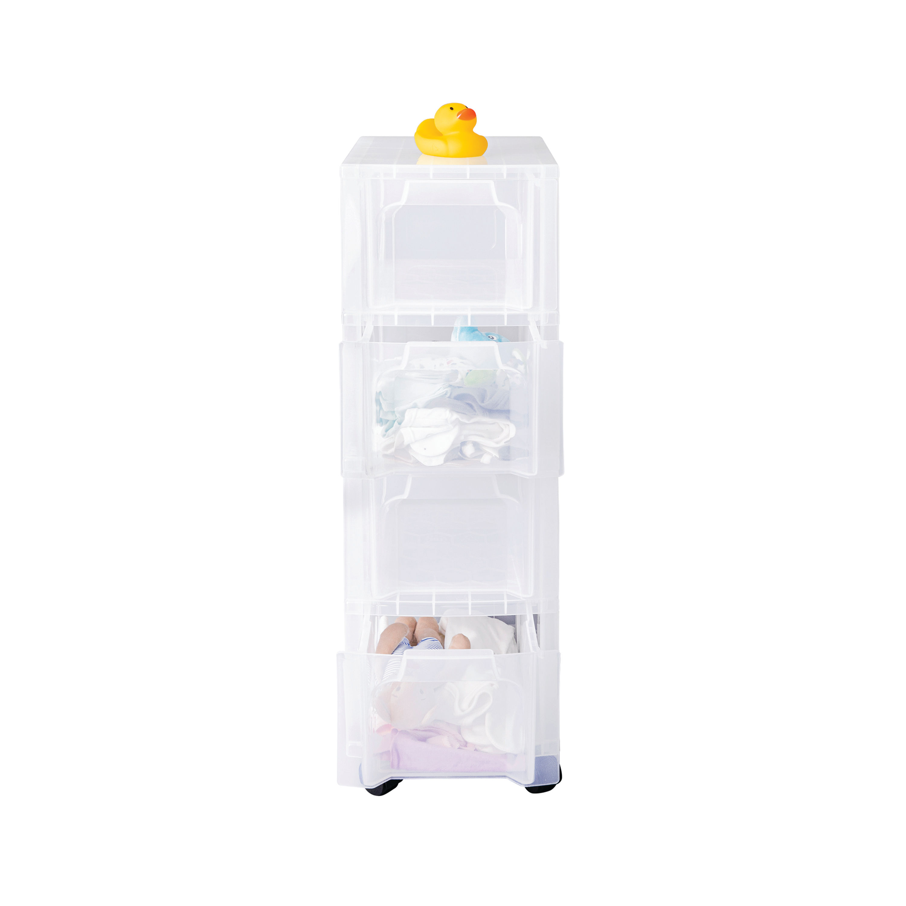 Slim 4Drw Storage Tower 6L Clear Slim 4Drw Storage Tower 6L Clear