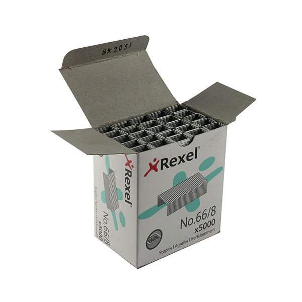 Rexel No66 Staples Metal 8mm Pk5000