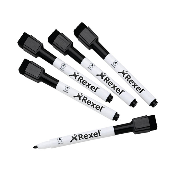 Rexel Magnet Dry Erase Mrkrs Blk P6