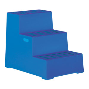3 Tread Heavy Duty Blue Plastic Moulded Safety Block Steps
