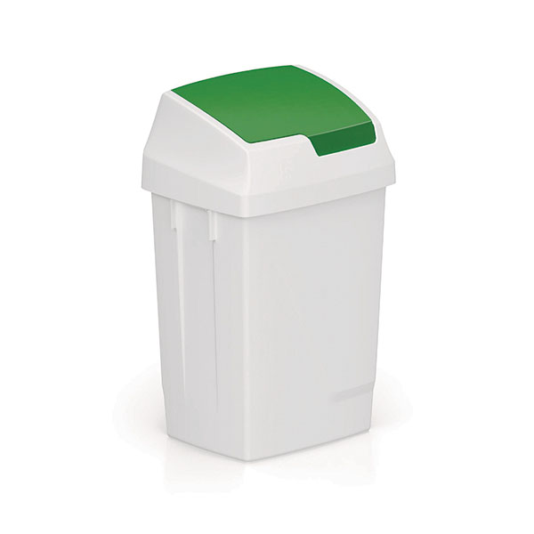 50L Swing Bin White/Green 330351