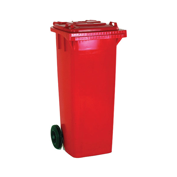 2 Wheel Refuse Container Red 120L