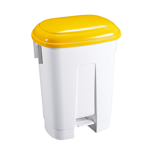 60L Plastic Bin White/Yllw 348014