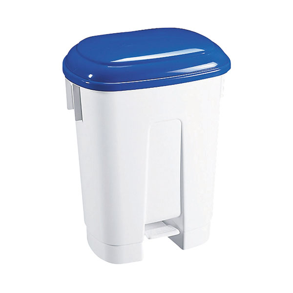 30 L Plastic Bin White/Blu 348022