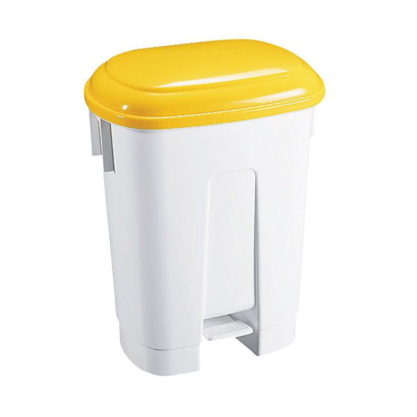 30L Plastic Bin White/Ylw 348023