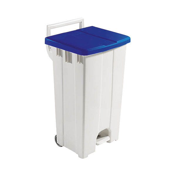 90L Mobile Pedal Bin Lid Blu 357003