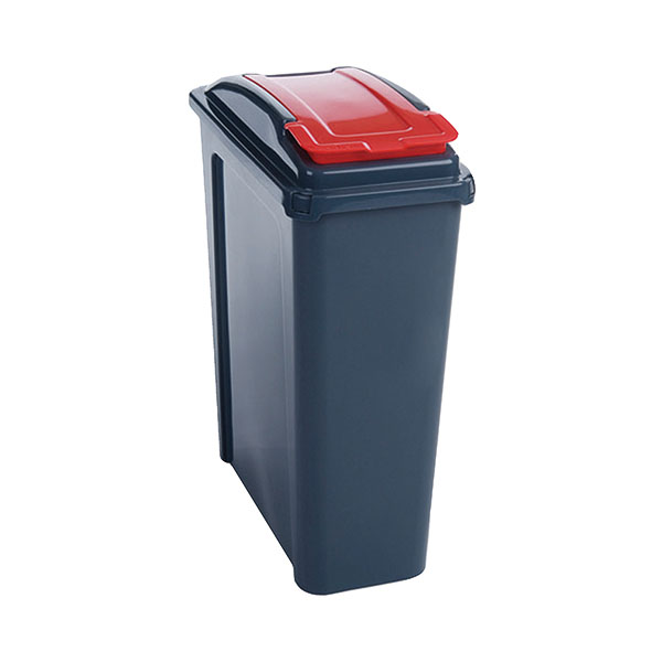 Vfm Recycling Bin 25L Red Lid 384285