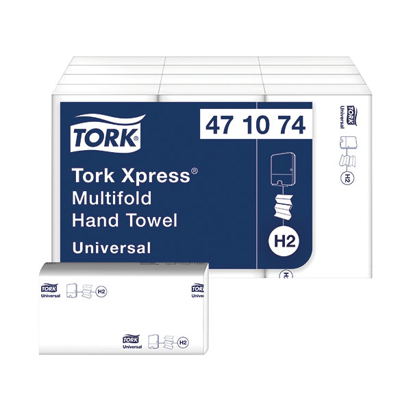 Tork xprs Mfld 1 Ply Wht 250Sht Pk12