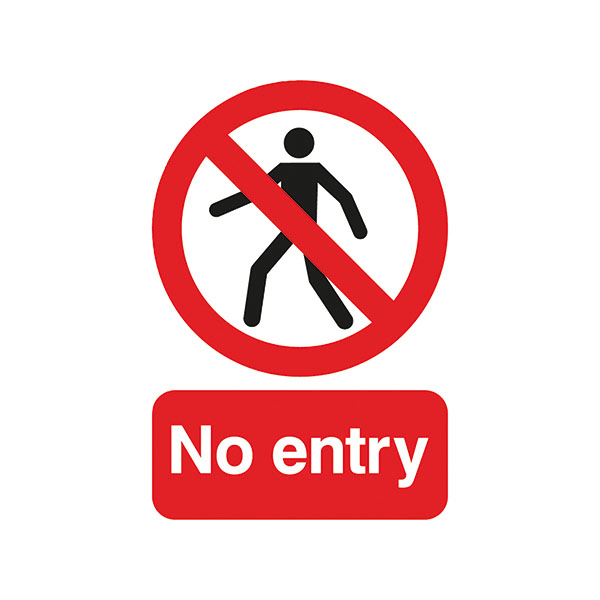 Signslab A5 210X148 No Entry Pvc