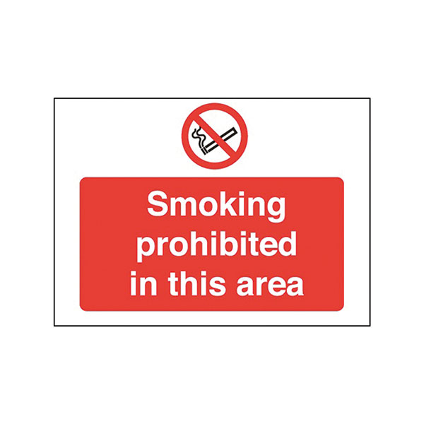 Smoking Prohibited In 450x600 PVC