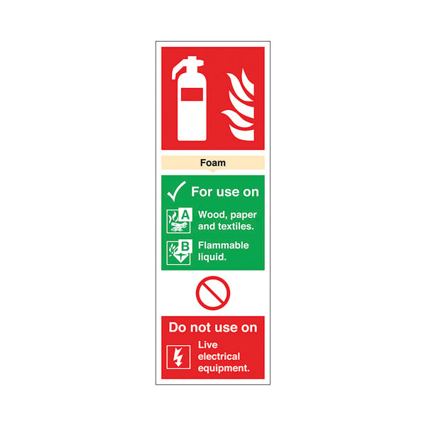 Sign Fire Extgr Foam PVC 300x100mm