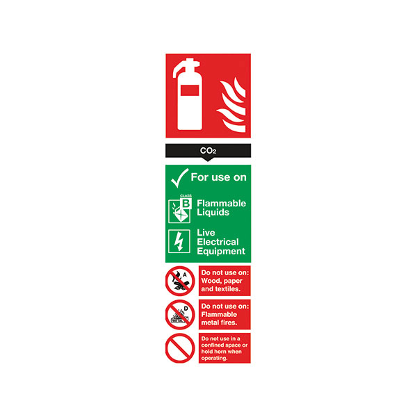 Sign Fire Carb Dioxide 300x100 PVC