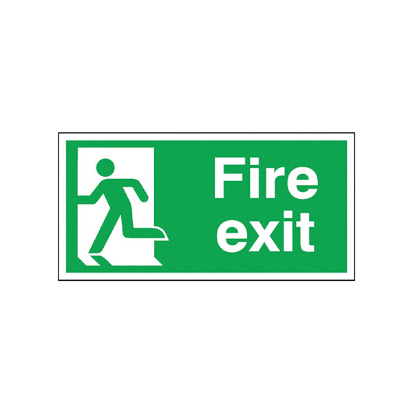 Fire Exit Left 150x300mm S/A E96A/S