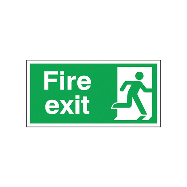 Fire Exit Right 150x300mm S/A E98A/S