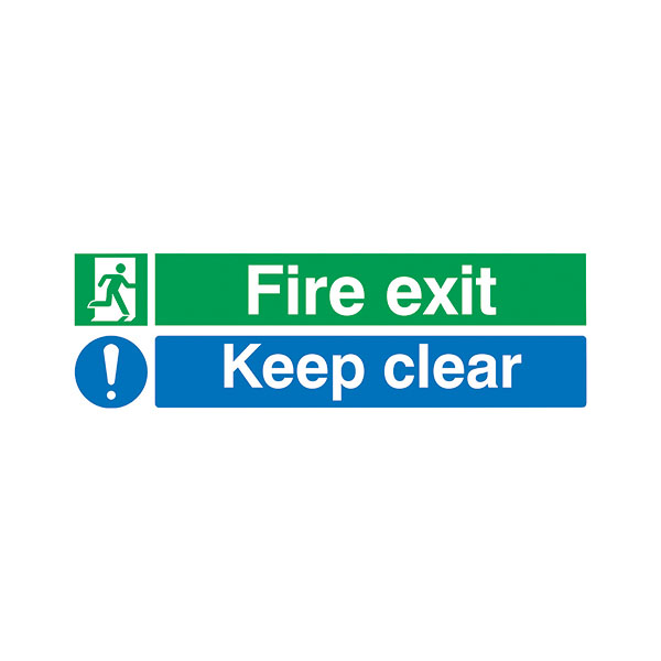 Fire Exit Keep Clr 15x45 PVC Ec08S/R