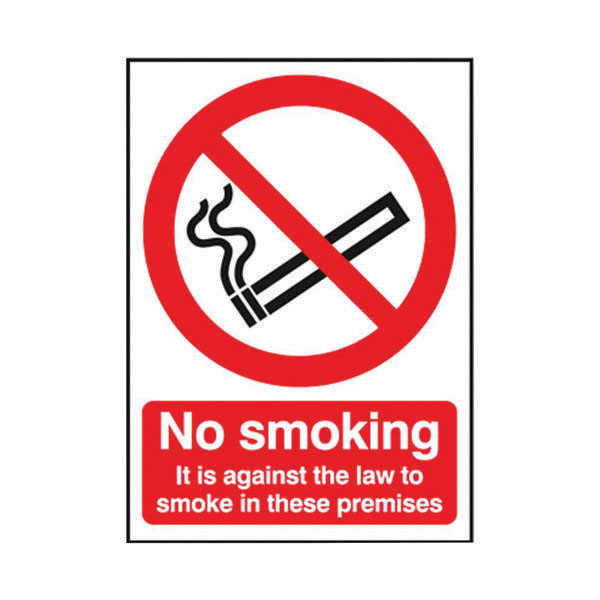 Safety Sign No Smkng Law/Prem S/A A4