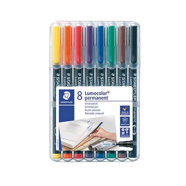 Lumocolour OHP Pen Perm 318 Ast Wlt8