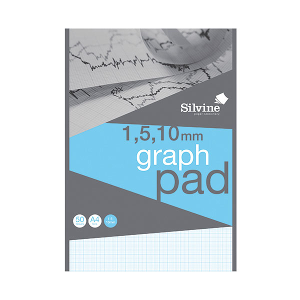 Silvine Graph Pad 1/5/10 50shts A4