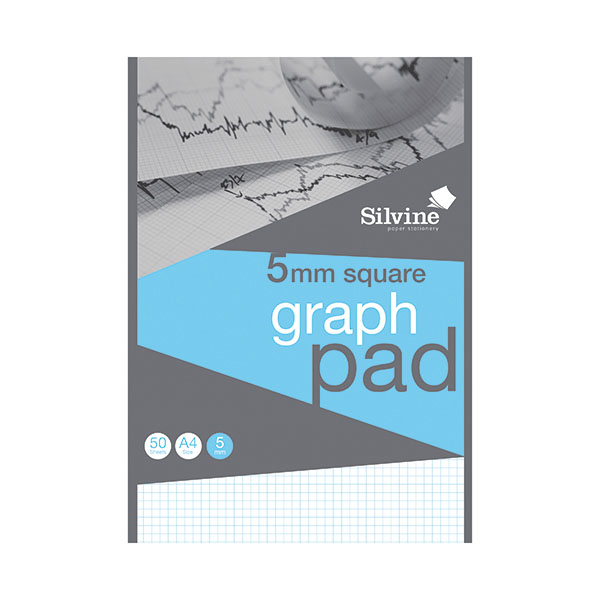 Silvine Graph Pad 5mm Sq 50shts A4