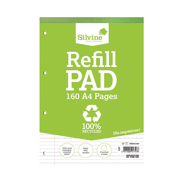 Silvine Evrdy Rcyc Rfl Pad A4 Pk6