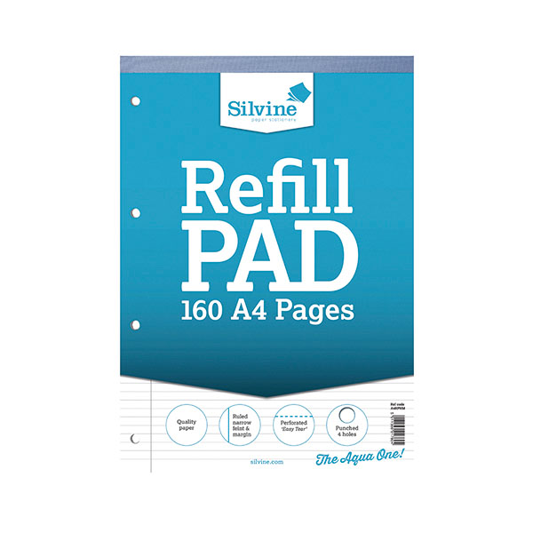 Silvine Narrow Rld Refill Pad A4 Pk6