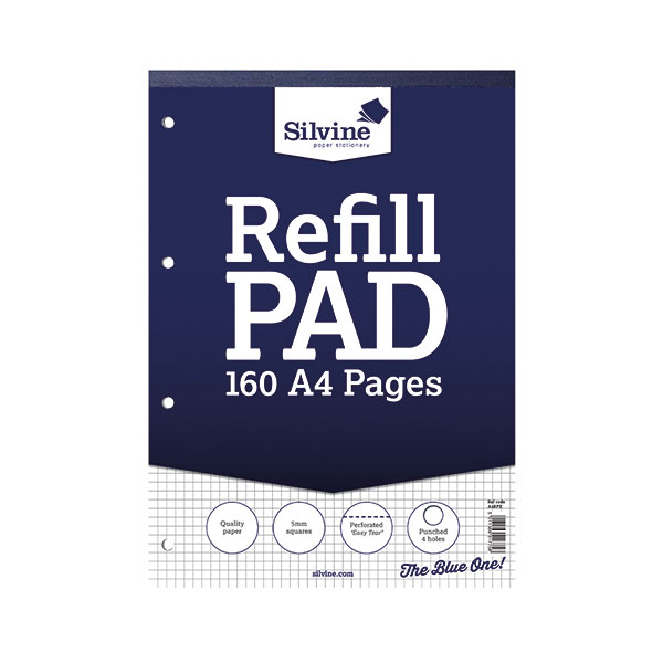 Silvine Square 5mm Refill Pad A4 Pk6