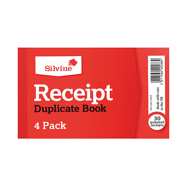 Silvine Dup Receipt Book 228 Pk36