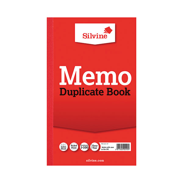 Silvine Dupl Book Memo Ruled 601 Pk6