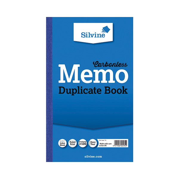 Silvine Dupl Memo Book 701-T Pk6