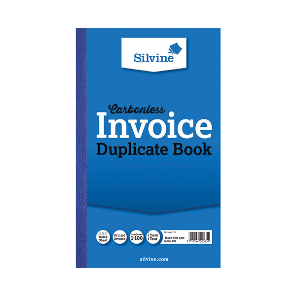 Silvine Dup Invoice Book 711-T Pk6
