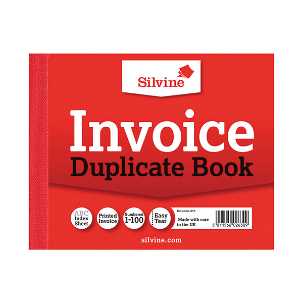 Silvine Dup Invoice Book 616 Pk12