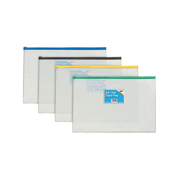 Sundry Zip Bags Plastic Clr A4 Pk12