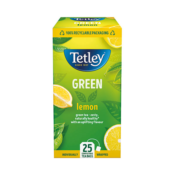 Tetley Green Tea w/Lemon Teabag Pk25