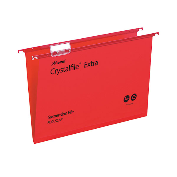 Rexel Crystalfile Susn File Red Pk25