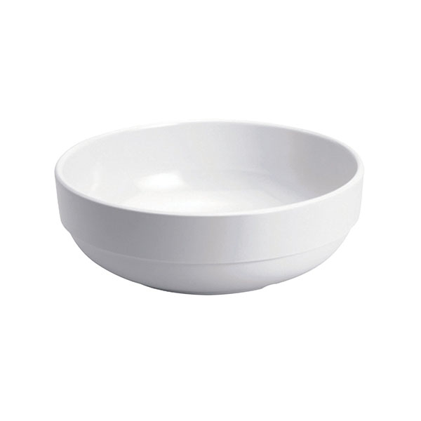 Glazed Bowl 7.5 In 19cm Mel Wht Pk6