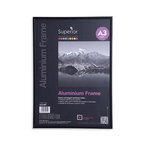 Seco Brushed Alum Frame 11mm A3 Blk