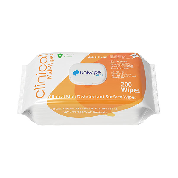 Uniwipe Clinical Midi Wipes PK200