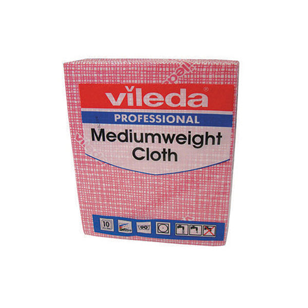 Vileda Medium Weight Cloth Red Pk10