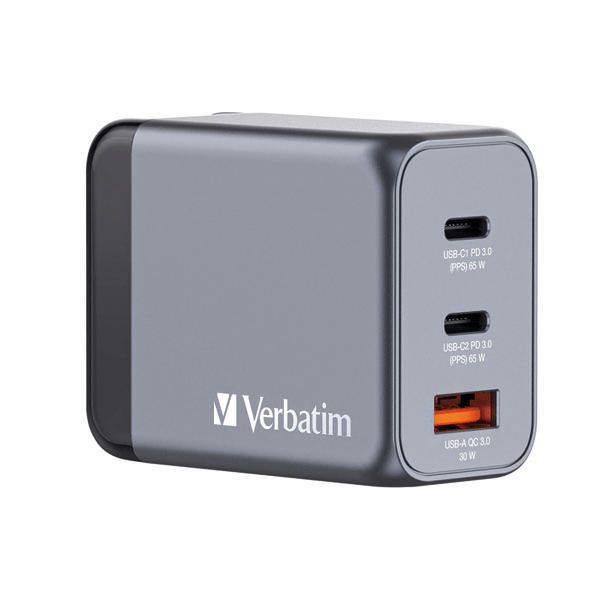 Verbatim GaN 65W 3 Port Charger