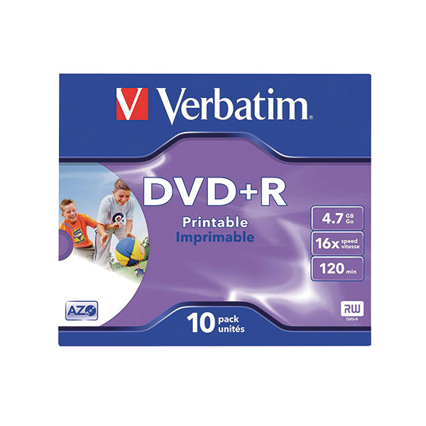 Verbatim DVD+R Ijet Pntl 4.7GB Pk10