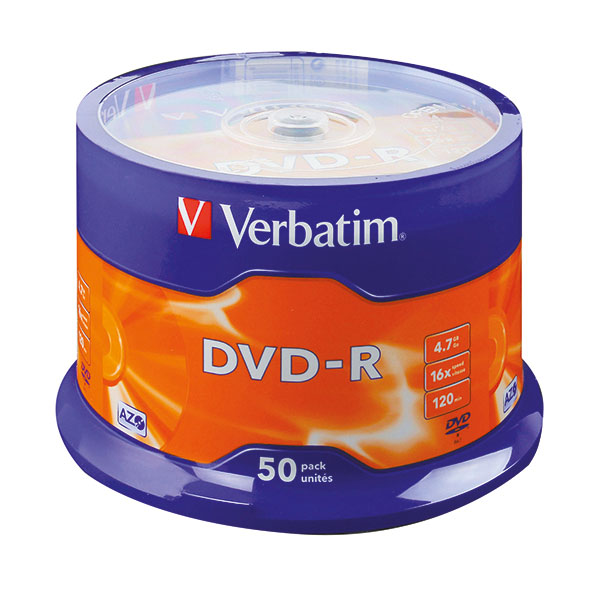 Verbatim DVD-R 16x Pk50 43548