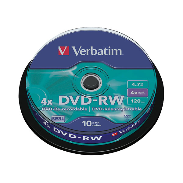 Verbatim DVD RW 4x Spindle Pk10
