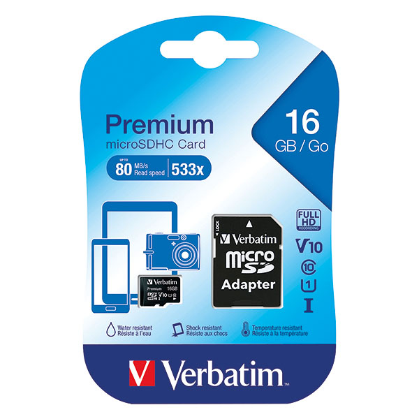 Verbatim MicroSDHC Card CL/10 16Gb