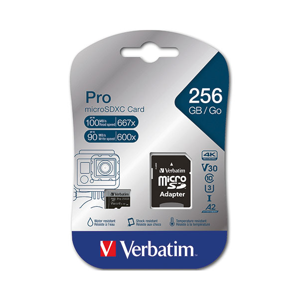 Verbatim Pro U3 Micro SD Card 256GB