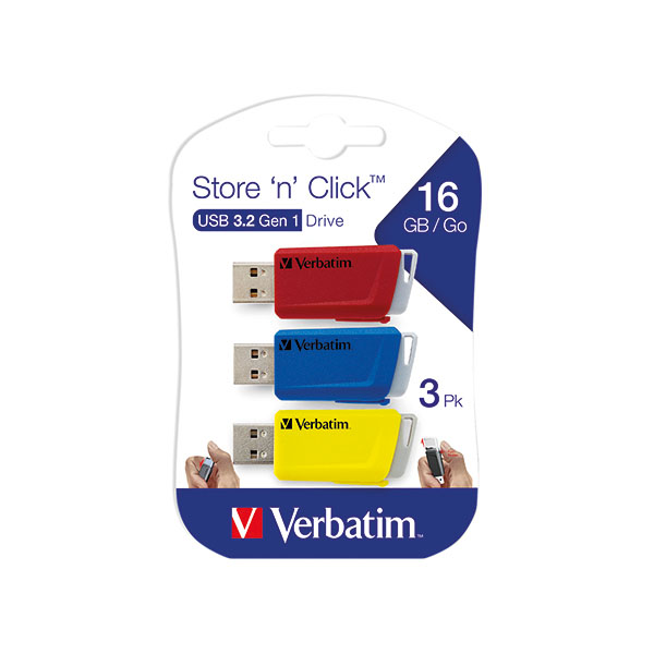 Verbatim Stre/Click USB 16GB Pk3