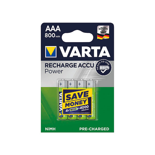 Varta Nimh AAA Batteries Pk4