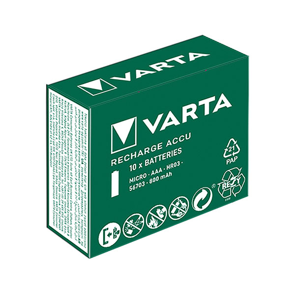 Varta Rechargeable Battery AAA Pk10