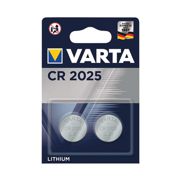 Varta CR2025 Coin Cell Battery Pk2