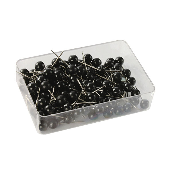 Map Pins Black Pack Of 100 26891